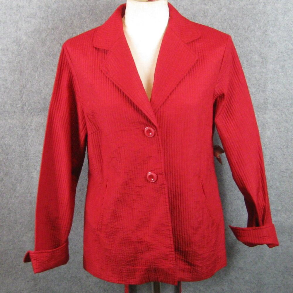 Coldwater Creek Jacket Sz 12 Red Quilted